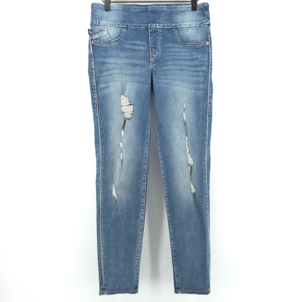 Rock‎ & Republic Womens Jeans Fever Pull On 10M Blue Distressed Skinny Denim RX